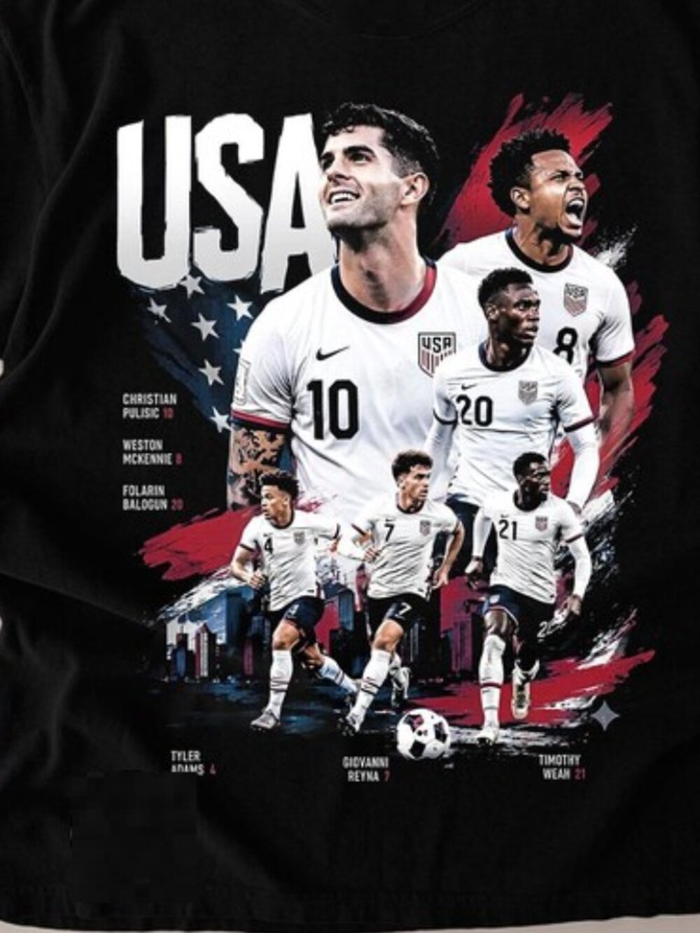 USA National Team Bootleg Tee, Soccer Shirt, 90s Retro Rap Tee 301 - Picture 2 of 5